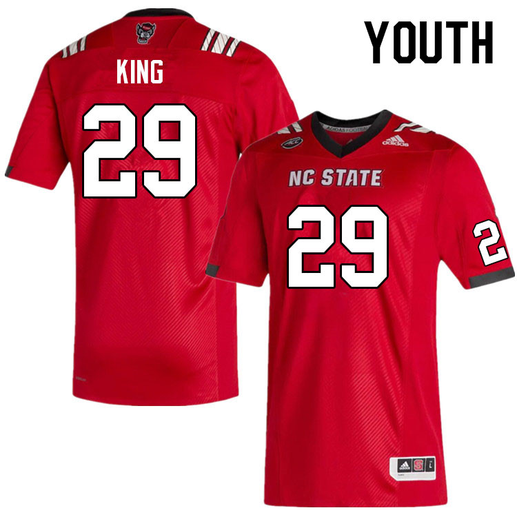 Youth #29 Jaxon King NC State Wolfpack College Football Jerseys Sale-Red - Click Image to Close